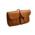 Original French army magazine pouch Brown leather ammo dual bag mag