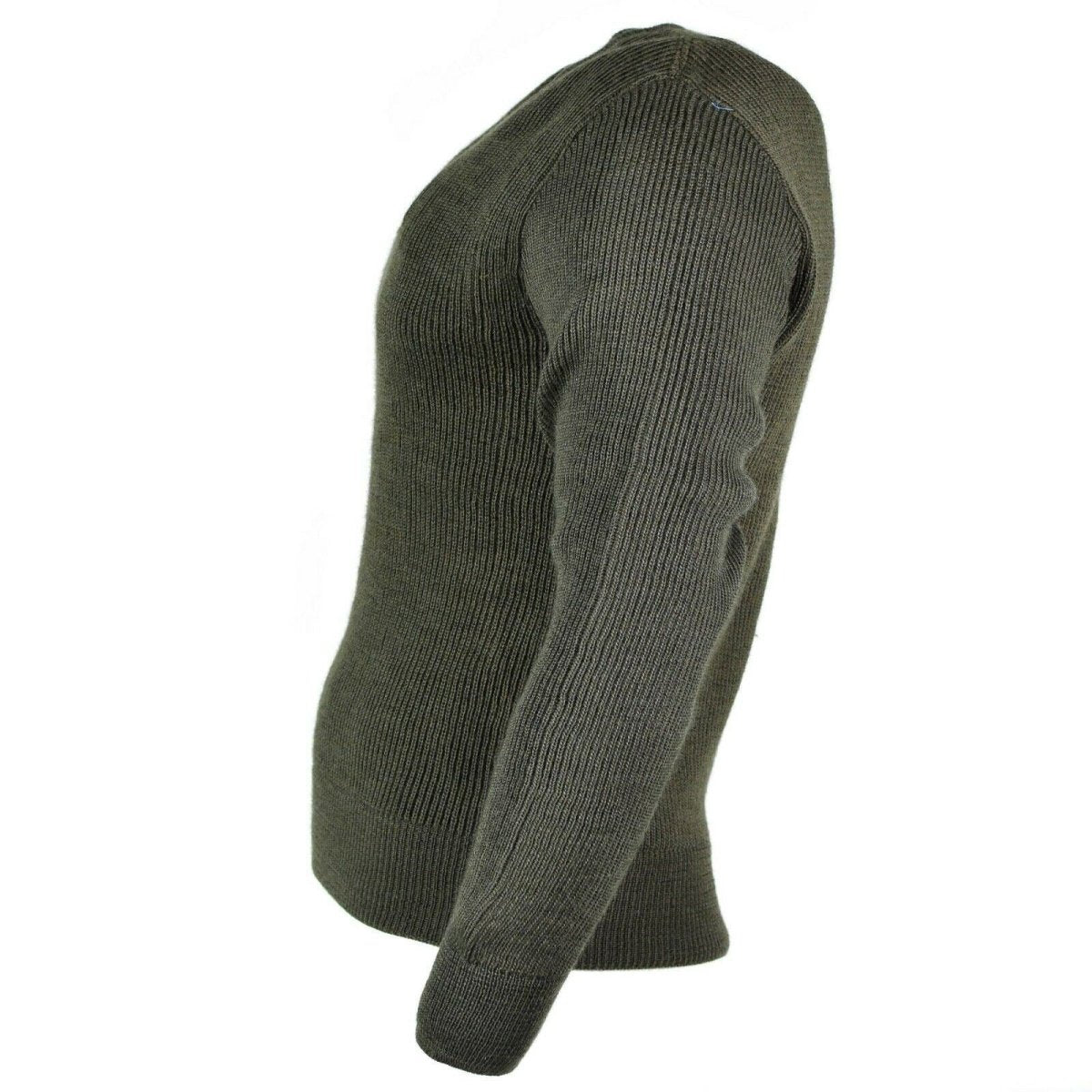 Original French army sweater pullover Jumper Chlorofibre V-neck wool
