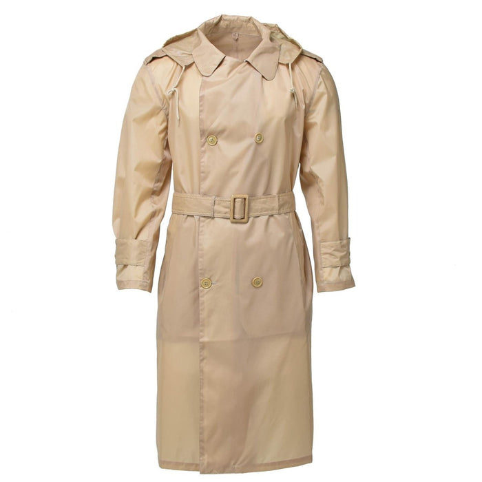 Original French military khaki raincoat waterproof formal dress long coat NEW - GoMilitar