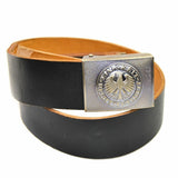 Original German army black genuine leather belt military BW issue pants trousers