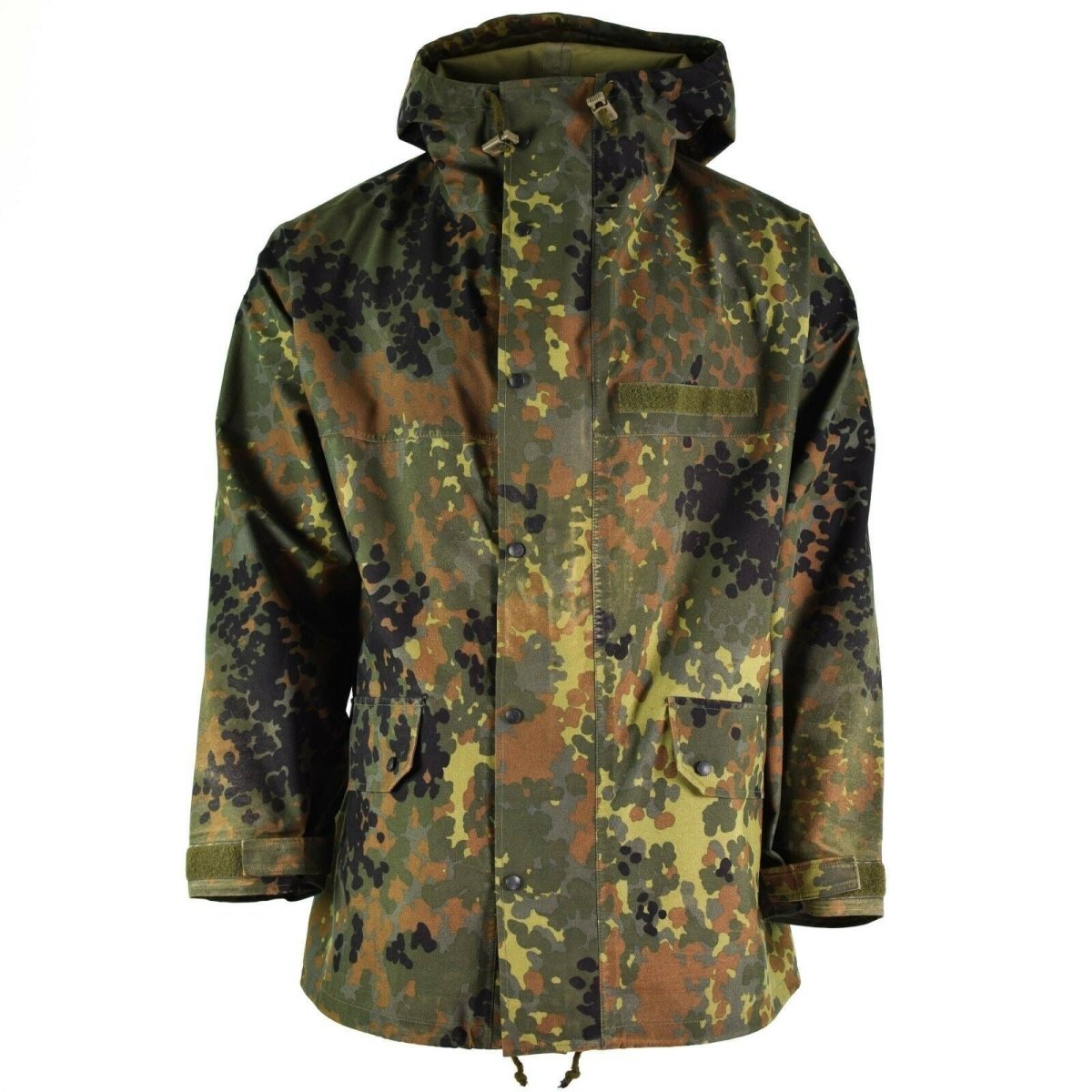 Original German army field Jacket GoreTex Flecktarn waterproof rain gear parka