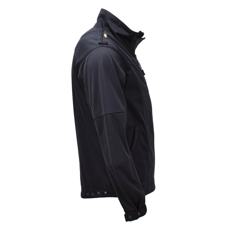 Original German army marine zipped jacket black softshell high collar combat NEW - GoMilitar