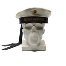 Original German Army Navy Marines Cap Bundesmarine Hat White - GoMilitar