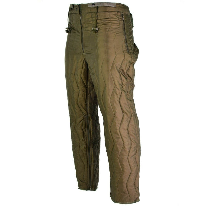 Original German army quilted pants liner trousers inner warmer thermal winter OD - GoMilitar