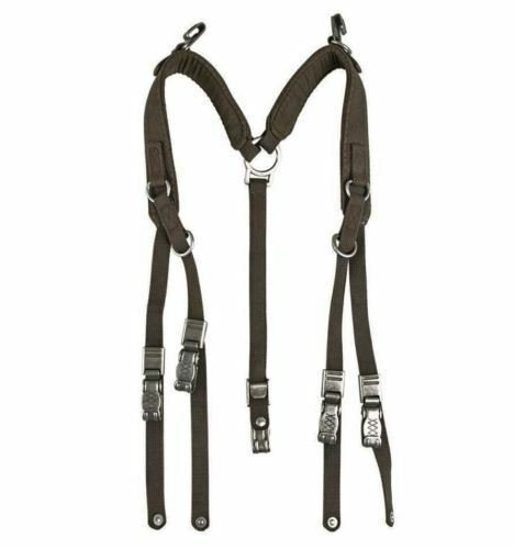 Original German Army Y-straps field belt suspenders harness in durable military surplus condition for tactical use.