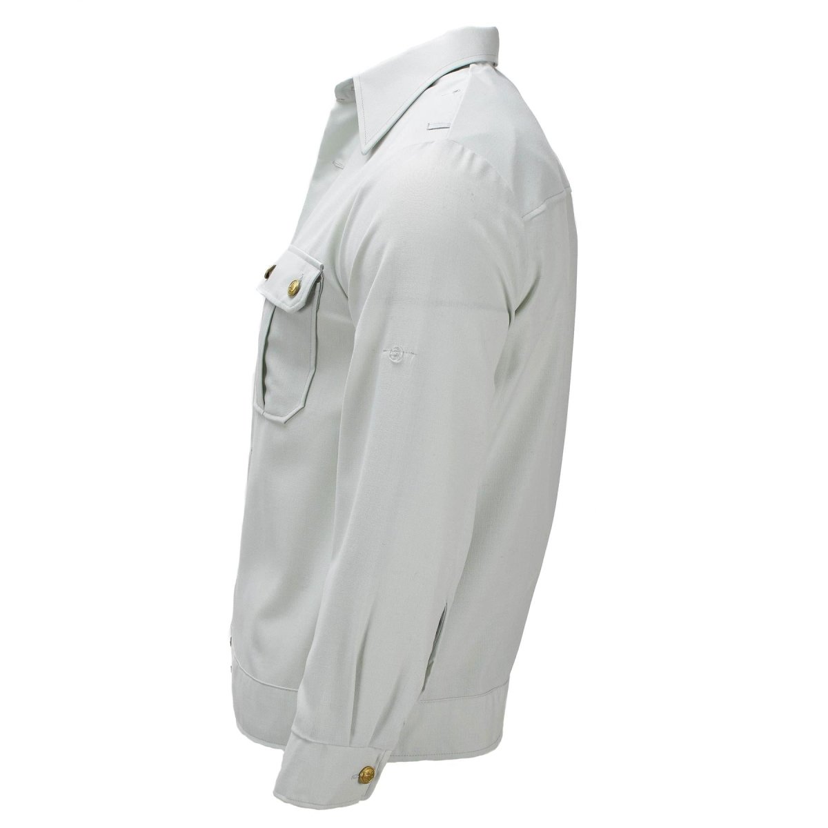 Original German Military Dress Shirt Long Sleeve Cotton Blend Light Green