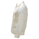 Original German Military Formal Shirt Long Sleeve Cotton Blend Army Issued side view showing pocket and button details