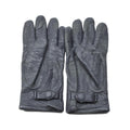 Original German military leather gloves gray wrist strap Germany army surplus