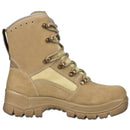 Original German military tactical khaki waterproof combat boot with rubber round sole and lace closure