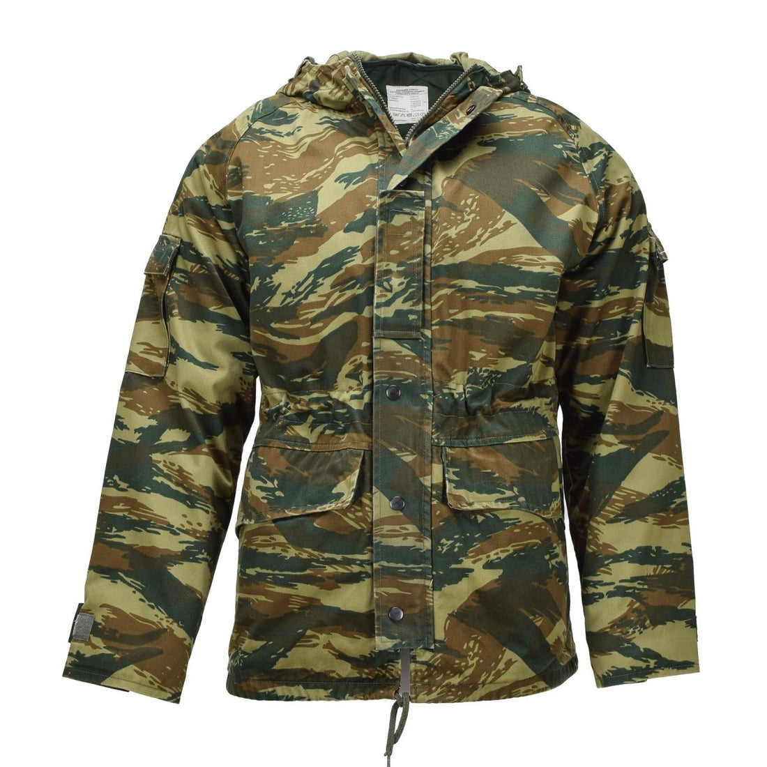 Original Greek Military M65 Field Parka Liner Hood Army Jacket Lizard Camo