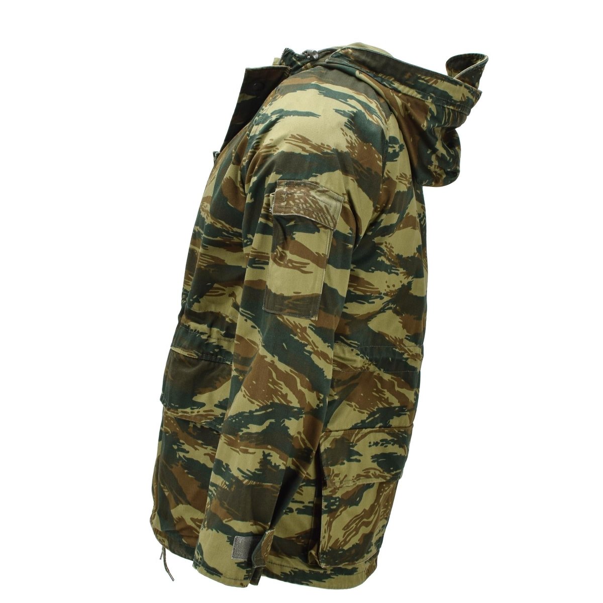 Original Greek Military M65 Field Parka Liner Hood Army Jacket Lizard Camo