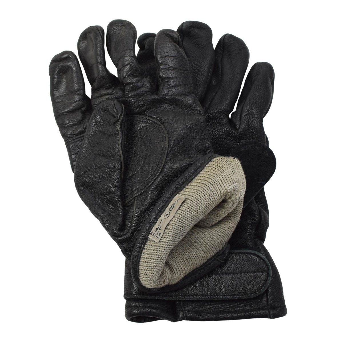 Original Hungarian Army Leather Gloves Lined Military Winter Outdoor Black