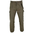 Original Italian army combat trousers in olive drab with reinforced knees and multiple cargo pockets for durability and utility.
