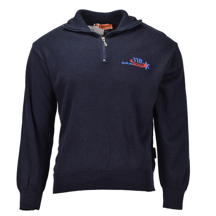 Original Italian army emergency service pullover blue wool bodywarmer sweater - GoMilitar