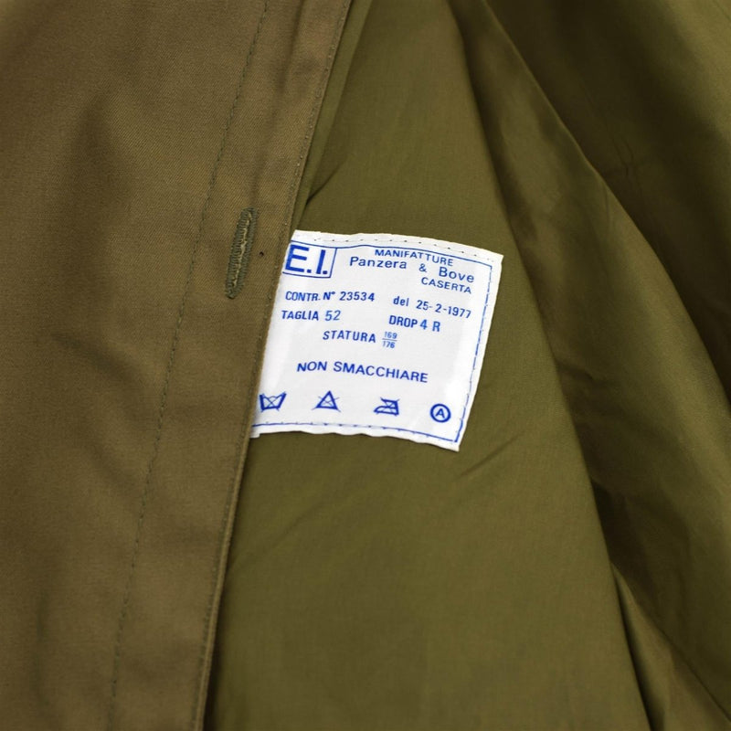 Original Italian army trenchcoat Khaki Blue plain color raincoat military issue - GoMilitar