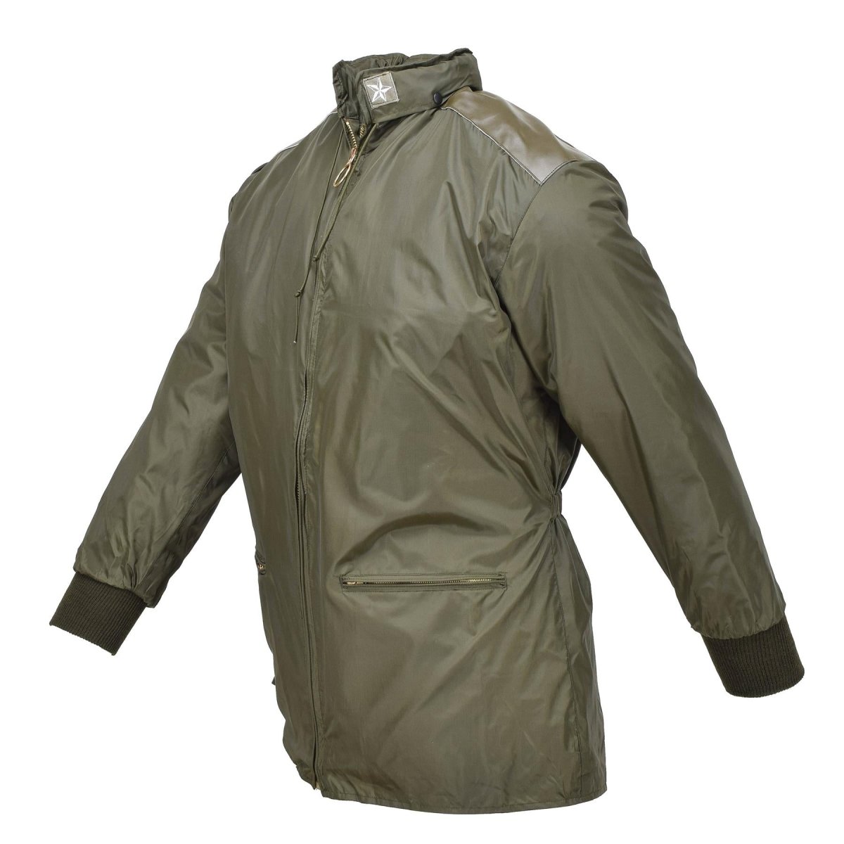 Original Italian Military air forces rain jacket hooded lined olive raincoat NEW