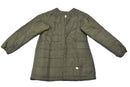Italian military air force quilted liner jacket in olive green, designed for warmth and durability.