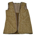 Original Italian military brown liner vest quilt faux fur vintage warm khaki