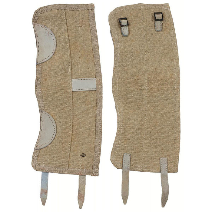 Original Italian Military Gaiters Army Boot Leg Covers Army Surplus Khaki in durable canvas for outdoor and hiking gear protection