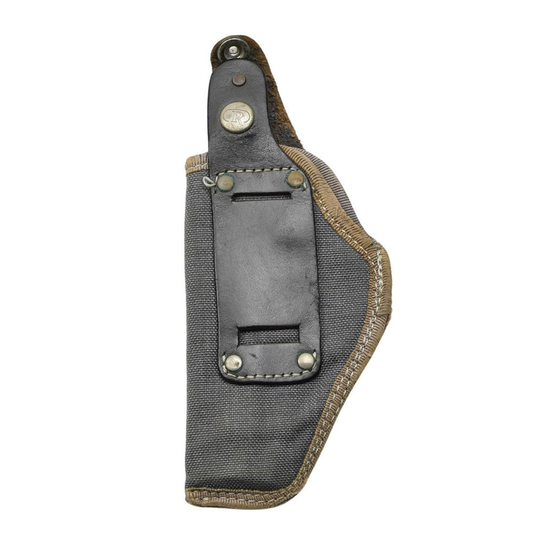 Original Italian Military Pistol Holster Nylon Snap Button Closure Gray