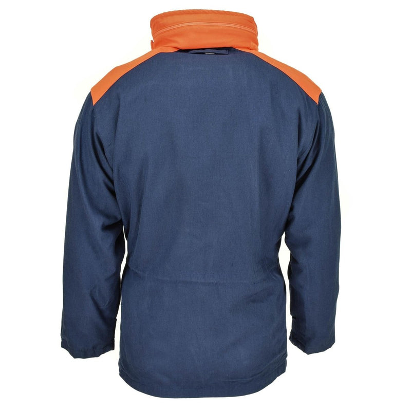Original Italian Trilaminated Navy Parka Jacket Hooded Vintage Waterproof NEW