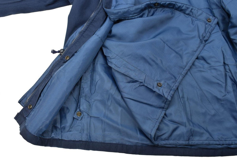 Original Italian Trilaminated Navy Parka Jacket Hooded Vintage Waterproof NEW