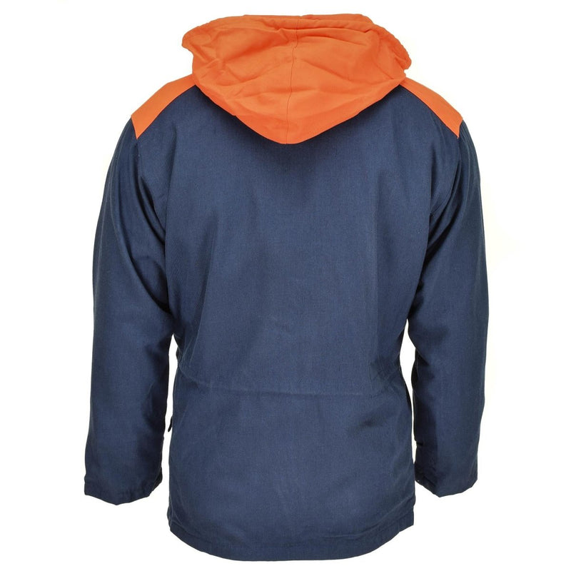 Original Italian Trilaminated Navy Parka Jacket Hooded Vintage Waterproof NEW