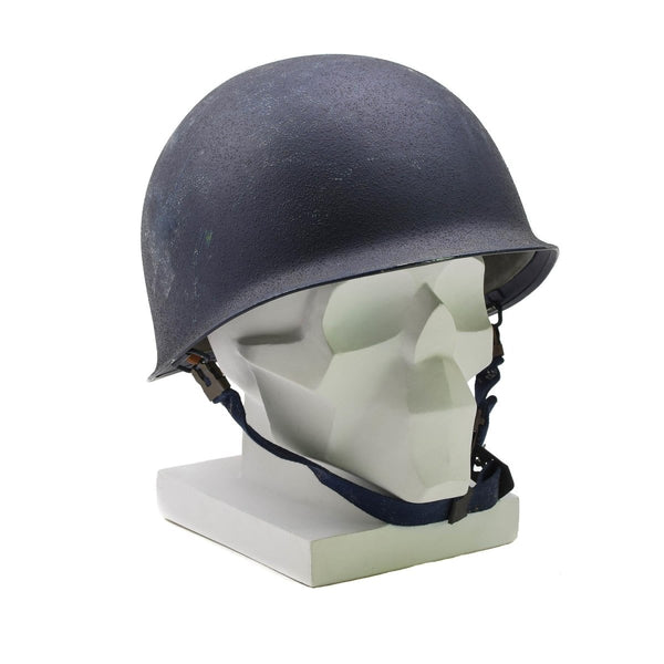 Original Military Belgian Steel Helmet M51 tactical combat army inner pvc Blue - GoMilitar