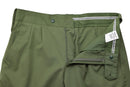 Original Polish Military Dress Pants Durable Field Trousers Army OD Green shown open with waistband and button details in landscape view