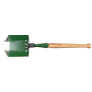 Original Romanian Army foldable shovel with green blade and wooden handle, military surplus, durable and compact design