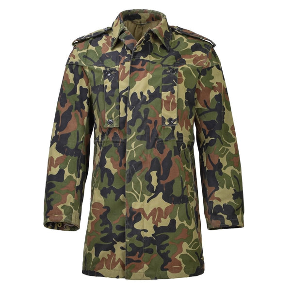 Original Romanian military parka M93 camo leaf hooded long jacket tactical NEW - GoMilitar