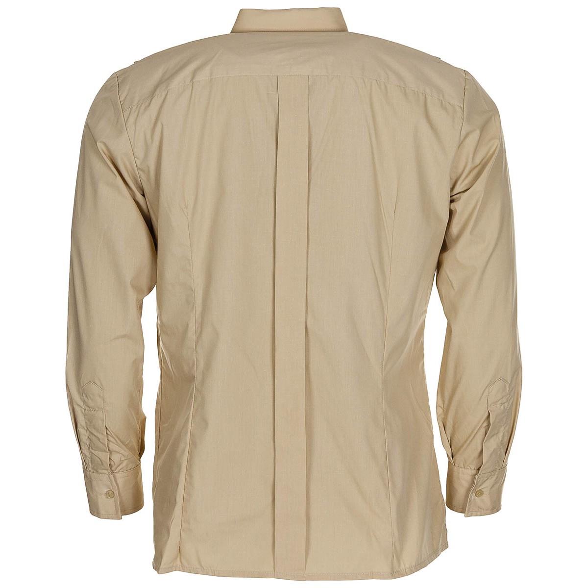Original Spanish Military Long Sleeve Field Duty Work Shirt Lightweight Khaki