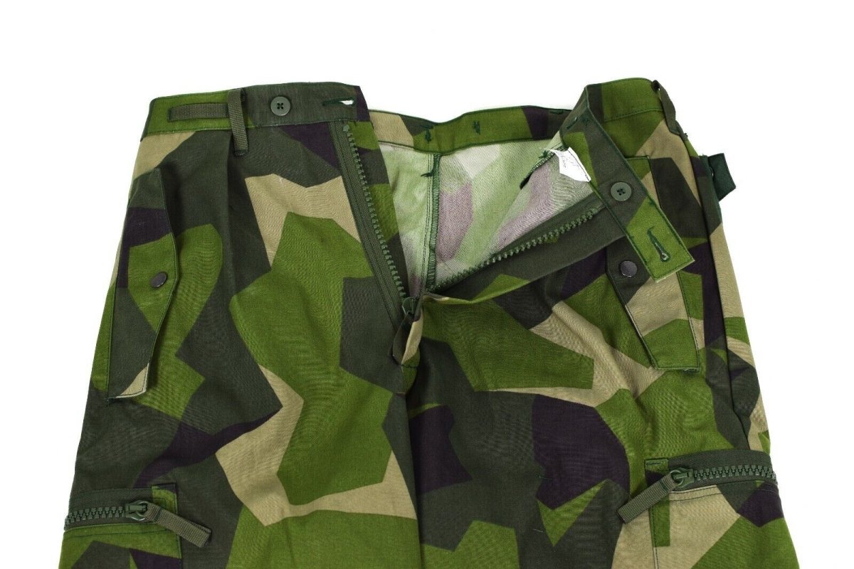 Original Swedish army M90 pants splinter camouflage field combat trousers NEW