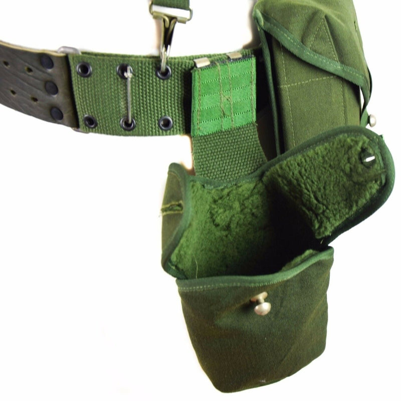 Original Swedish army tactical webbing rig with belt, H-straps, and spacious pouches for military and outdoor use