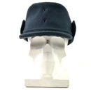 Original Swedish army wool winter hat in blue with ear flaps, warm and durable for cold weather use.