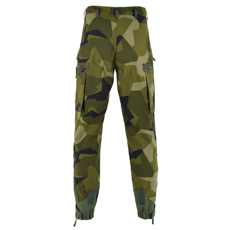 Original Swedish Military M90 Splinter camouflage field combat pants with reinforced knees and cargo pockets