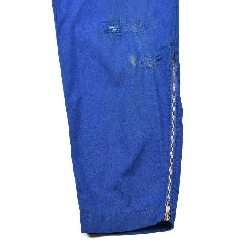 Original Swedish Military sweatpants trousers adjustable waist work wear Blue - GoMilitar