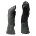 Original Swiss army gray wool cold weather mittens leather palm military issue