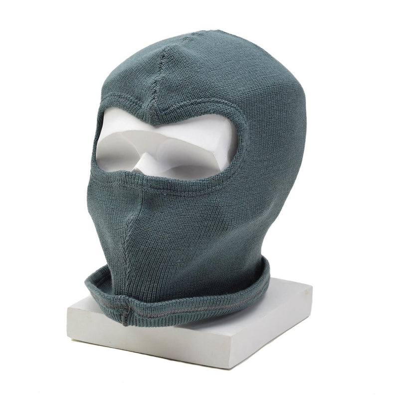 Original Swiss military wool balaclava lightweight warm winter mask elastic Gray - GoMilitar