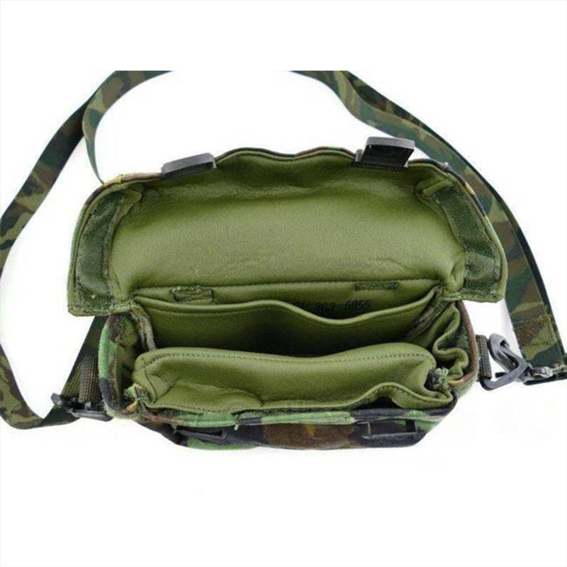 Original U.S. Military shoulder bag pouch woodland camouflage buckle closure NEW