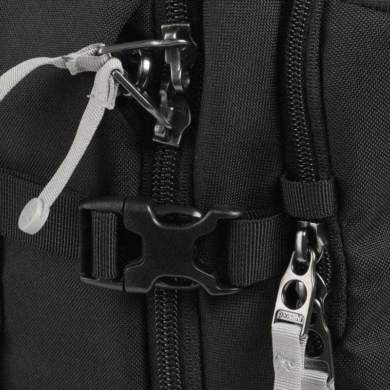 Pacsafe Go 34L Travel Backpack Carry On Anti Theft rPET Lockable Zippers Black