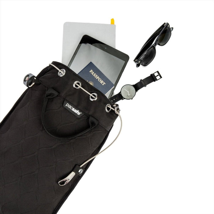 Pacsafe Travelsafe GII Portable Safe Bag 5L Anti Theft Cut Resistant, Black solid color, Dry Bags - GoMilitar