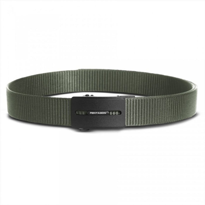 35mm tactical nylon belt in olive green with adjustable zinc alloy buckle, durable and minimalist design