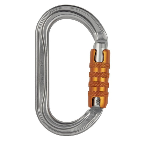 Petzl OK Triact Lock Carabine Oval Aluminum Lightweight Rope Access Orange - GoMilitar