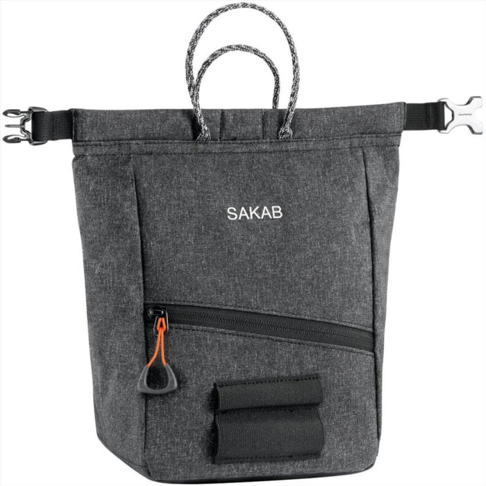 PETZL SAKAB Chalk Bag Durable Magnetic Roll Top Closure Multiple Pockets Gray - GoMilitar