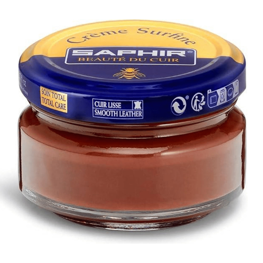 Saphir Creme Surfine Leather Shoe Care Smooth Leather Cream 50ml Brown