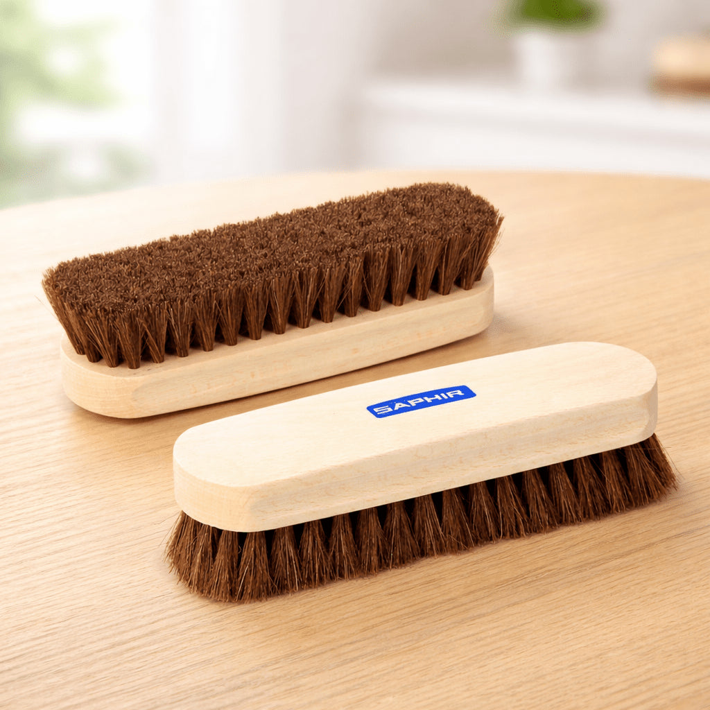 Saphir Horsehair Shoe Brush 18cm Leather Fabric Shoes Clothing Natural