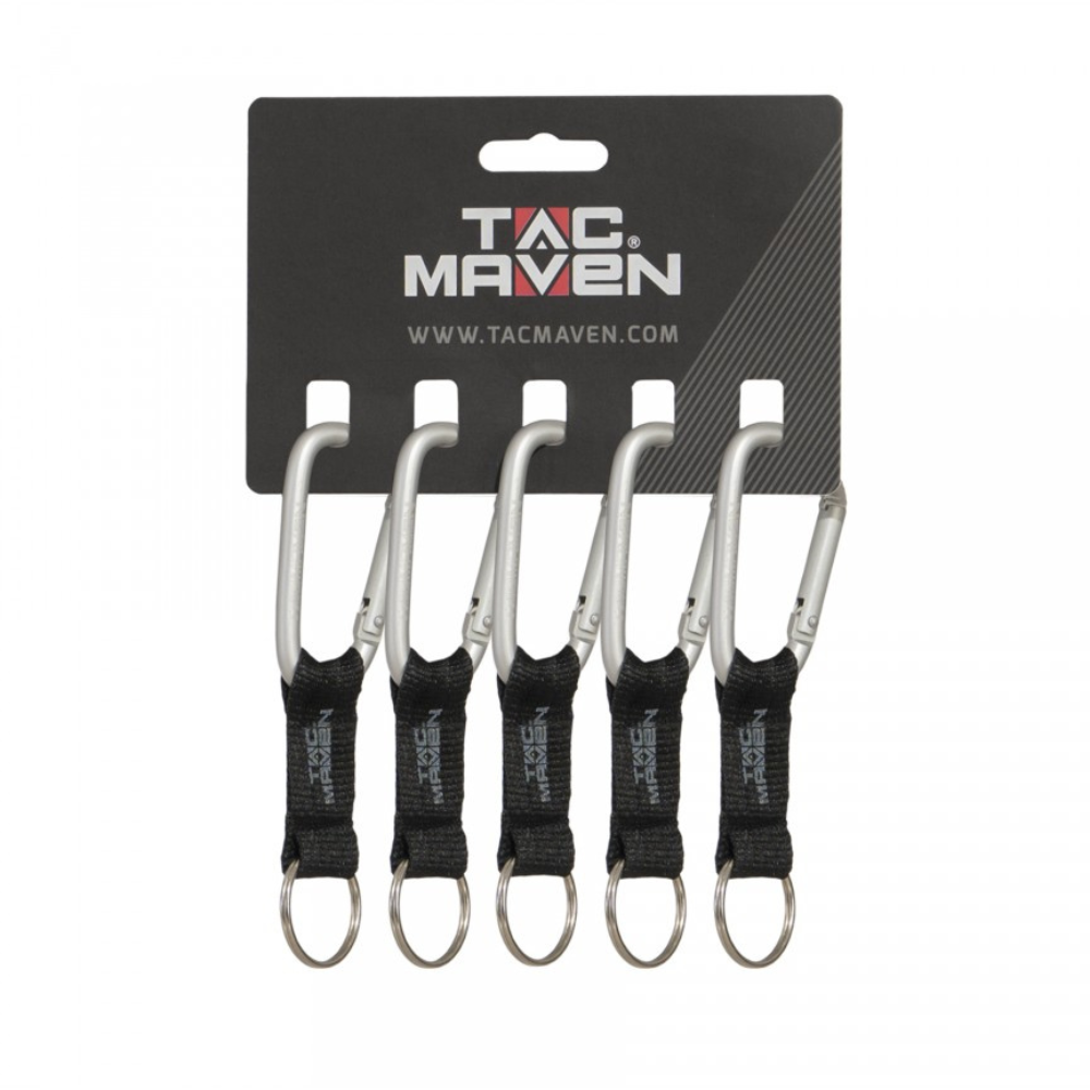 TAC MAVEN 7mm Aluminum Carabiners 5 Pack Outdoor Camping Key Clips