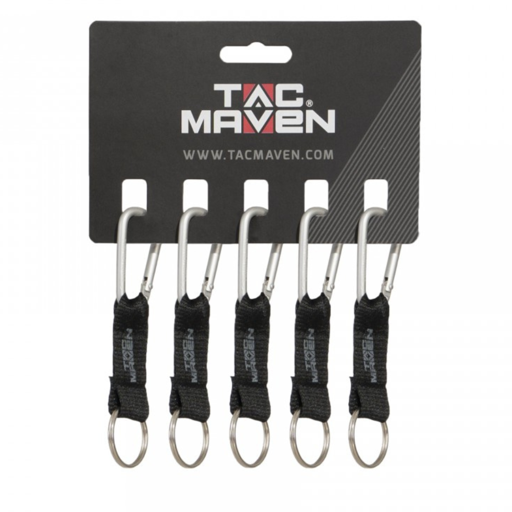TAC MAVEN Tactical 5mm Aluminum Carabiner Clips 5 Pack Outdoor Camping Keychain