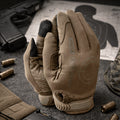 TAMREX Precise Tactical Gloves PU Leather Flexible Spandex Touchscreen Olive